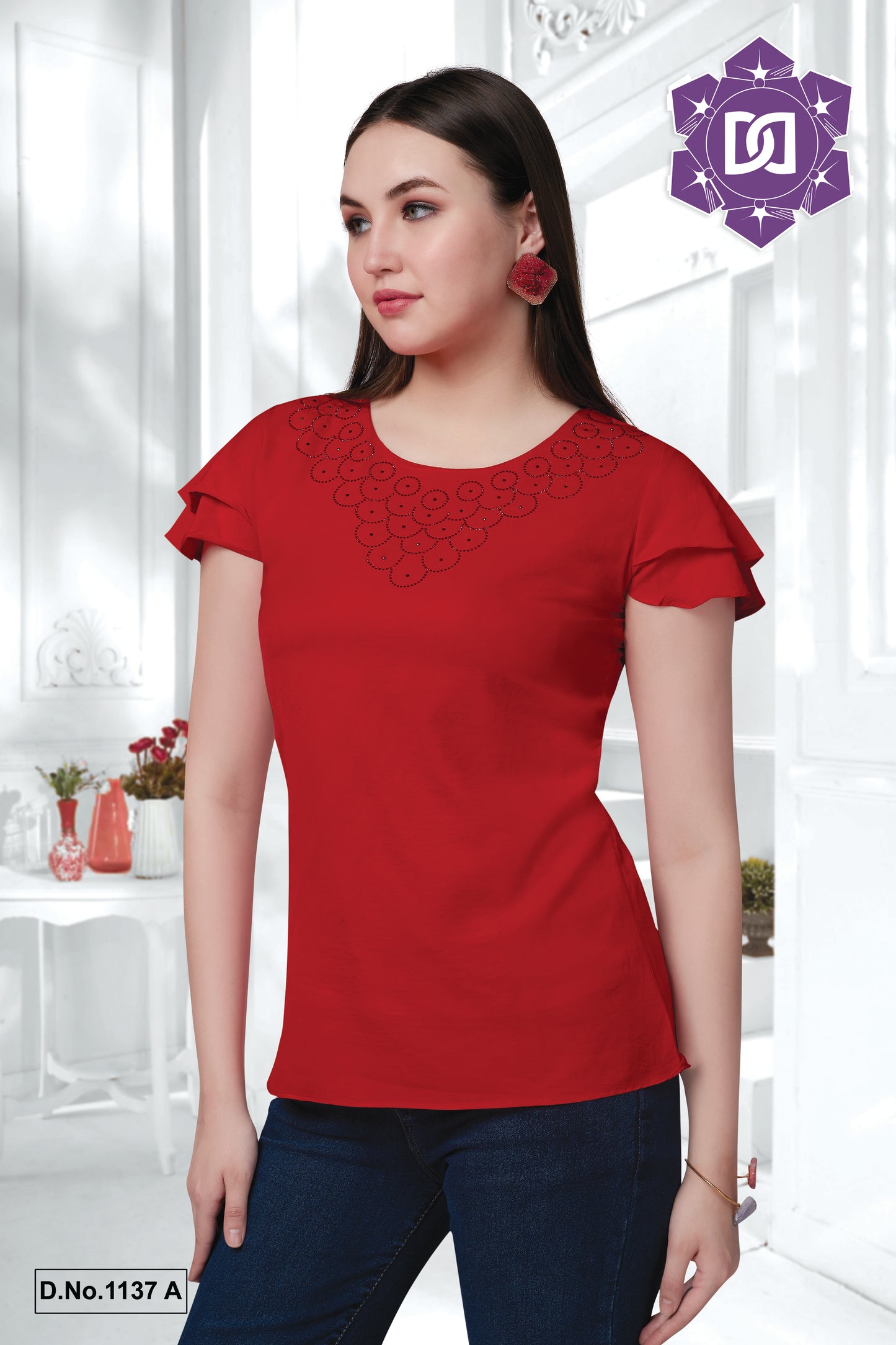 Diamond Classic Finishing Western Top for Girls and Women