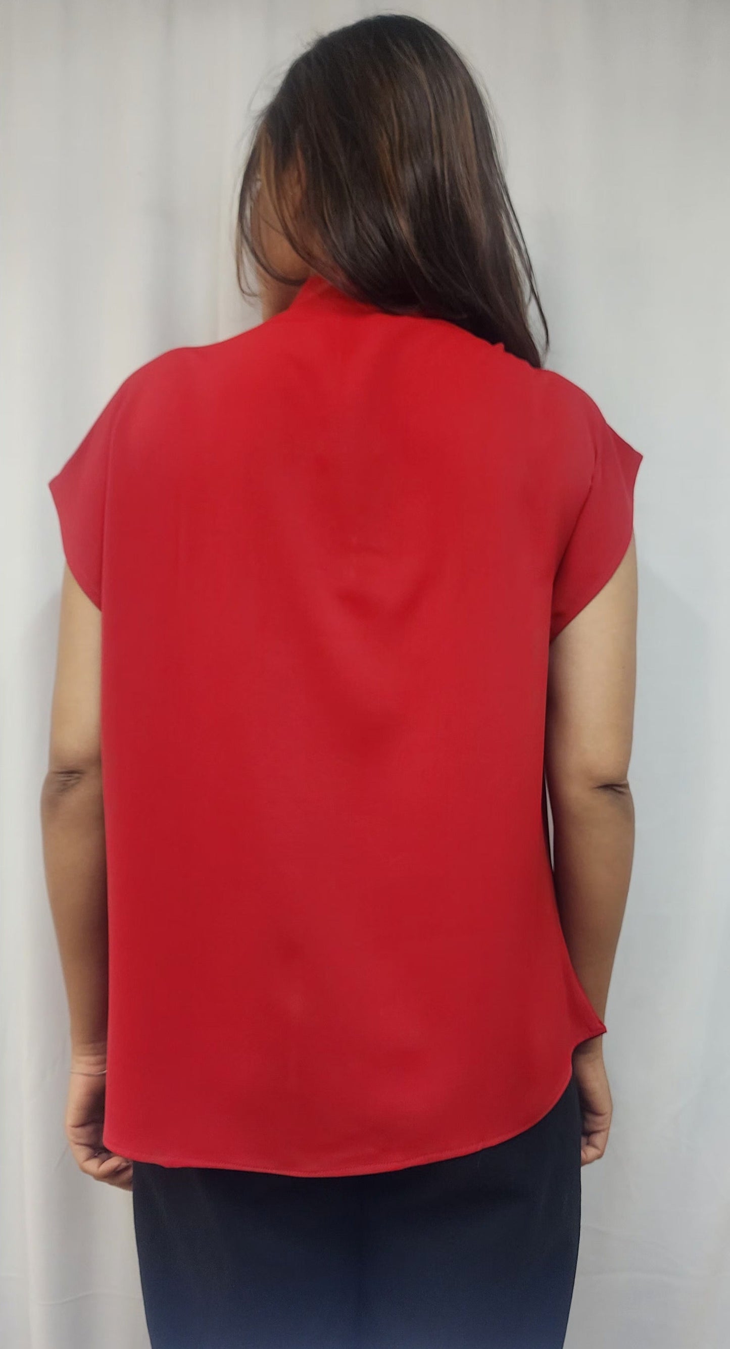 WOMENS SOLID FORMAL TOP RED