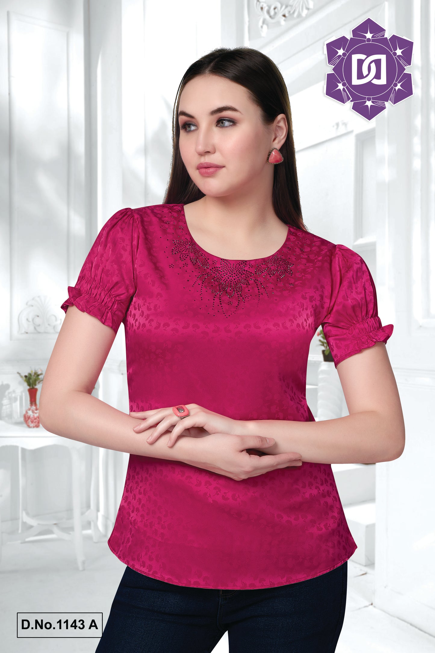 Diamond Classic Finishing Western Top for Girls and Women