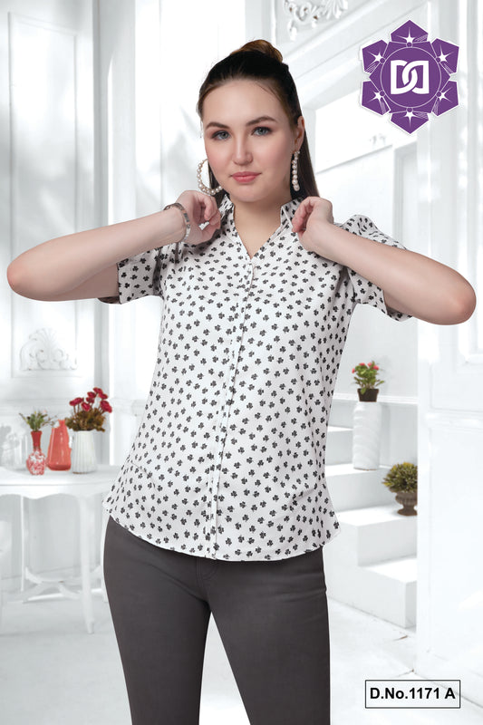 Regular Printed Western  Top For Women and  Girls