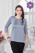SILVER GLOW DIAMOND ACCENT TOP - GREY