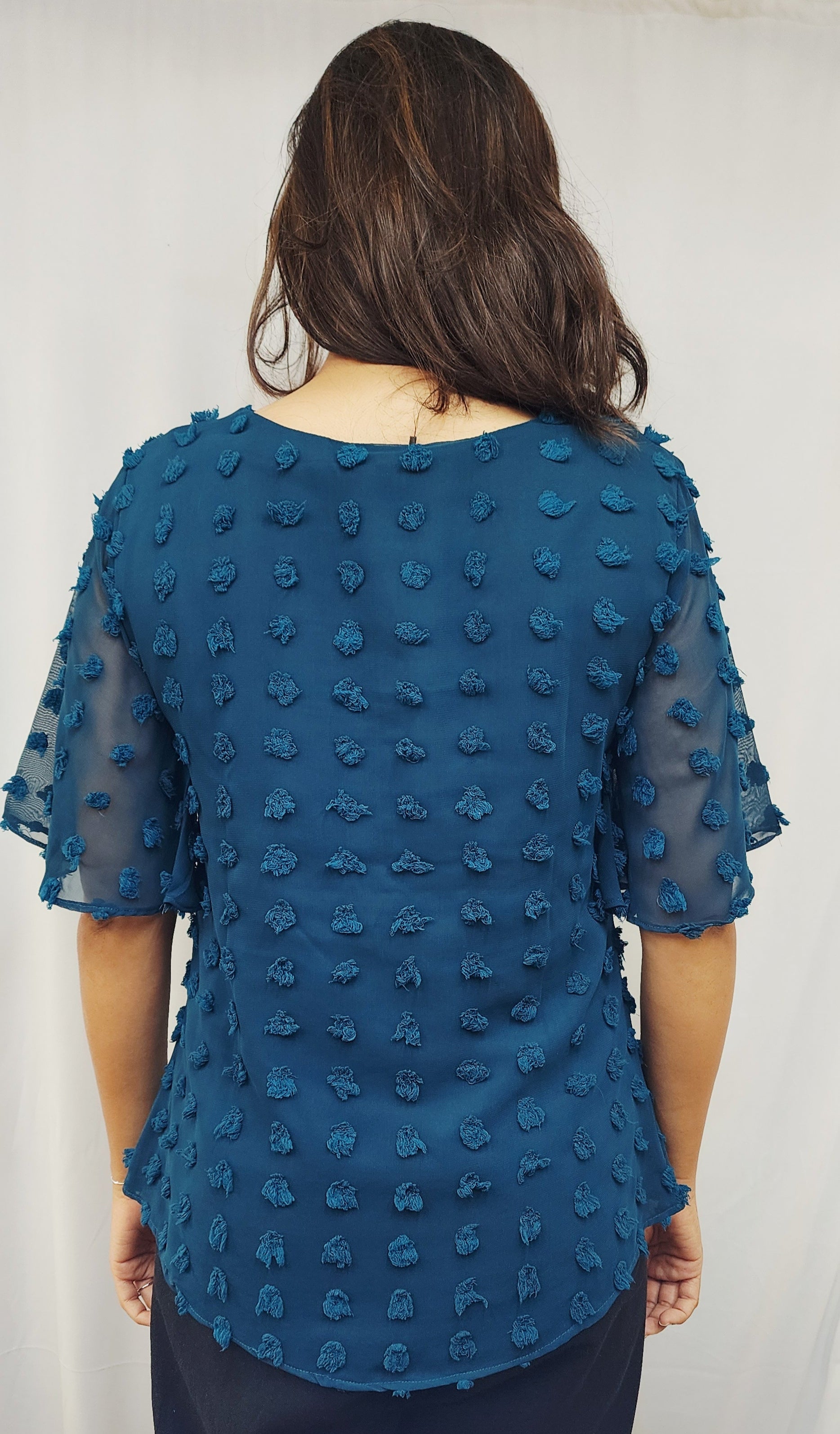 SOLID TEXTURED WOMENS GEORGETTE TOP