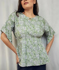 SAGE BLOOM MODAL PLEATED TOP
