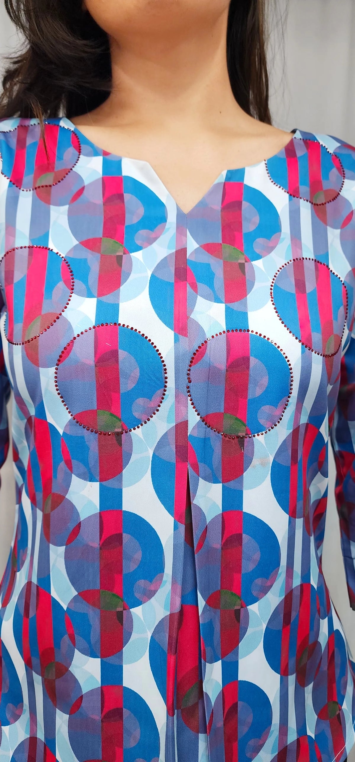 ABSTRACT PRINTED TOP - BLUE